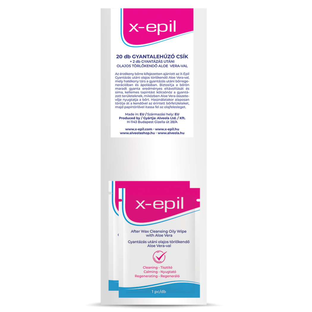 Vliesstreifen X-Epil 20 Stück + 2 Cleansing Wipes