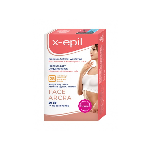 Kaltwachs-Streifen Hypoallergen Gesicht 12 Doppelstreifen X-Epil